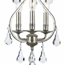 Crystorama Ashton 10"W Olde Silver 3-Light Mini Chandelier -Lighting Sales Shop crystorama ashton 10 inchw olde silver 3 light mini chandelier 39y93views1