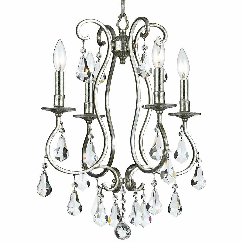 Crystorama Ashton 16" Wide Olde Silver 4-Light Chandelier 4 Crystorama Ashton 16" Wide Olde Silver 4-Light Chandelier - Image 2