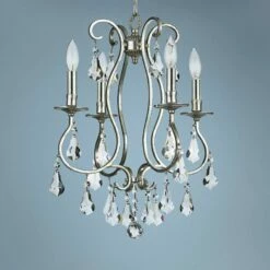 Crystorama Ashton 16" Wide Olde Silver 4-Light Chandelier