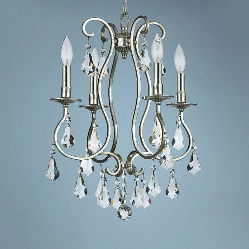 Crystorama Ashton 16" Wide Olde Silver 4-Light Chandelier 3 Crystorama Ashton 16" Wide Olde Silver 4-Light Chandelier