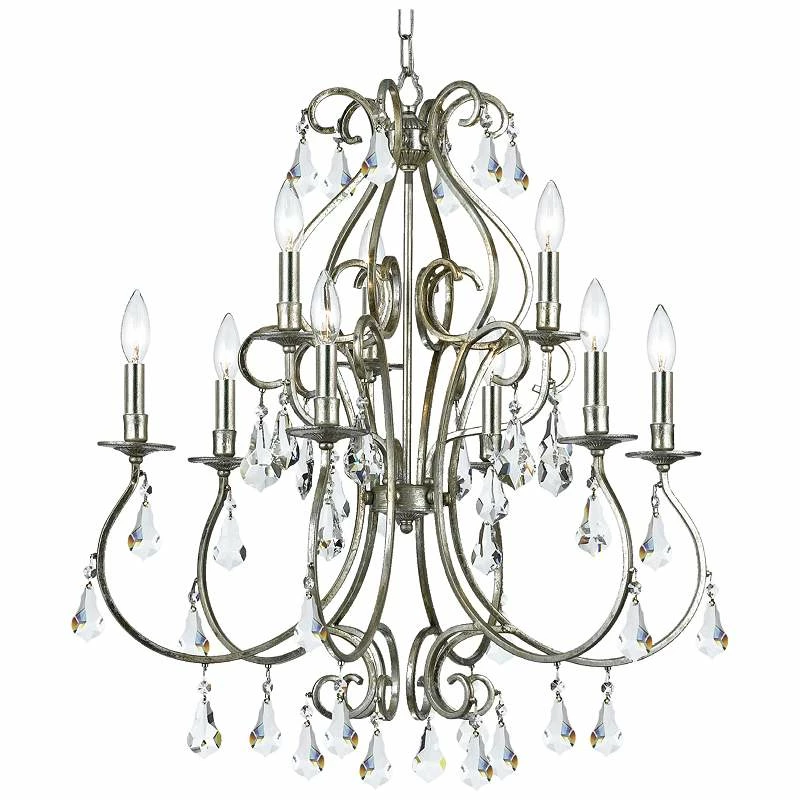Crystorama Ashton 25 1/2"W Olde Silver 9-Light Chandelier 3 Crystorama Ashton 25 1/2"W Olde Silver 9-Light Chandelier