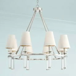 Crystorama Baxter 31 1/2" Wide Nickel 8-Light Chandelier