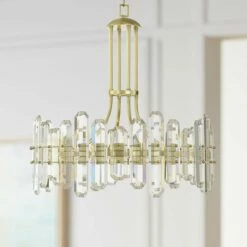Crystorama Bolton 24 3/4"W Aged Brass And Crystal Chandelier
