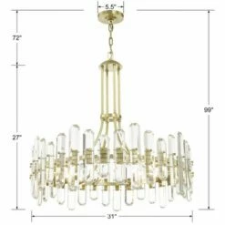 Crystorama Bolton 31"W Aged Brass 12-Light Crystal Chandelier -Lighting Sales Shop crystorama bolton 31 inchw aged brass 12 light crystal chandelier 72g58views3