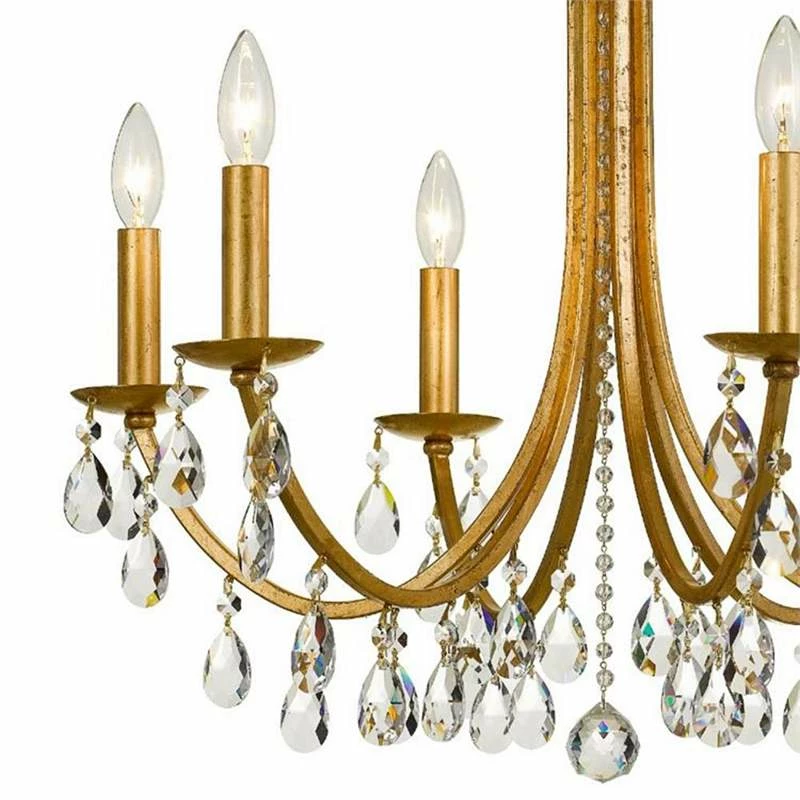 Crystorama Bridgehampton 26"W Antique Gold 6-Light Crystal Chandelier 5 Crystorama Bridgehampton 26"W Antique Gold 6-Light Crystal Chandelier - Image 3