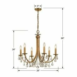 Crystorama Bridgehampton 26"W Antique Gold 6-Light Crystal Chandelier 11 Crystorama Bridgehampton 26"W Antique Gold 6-Light Crystal Chandelier -Lighting Sales Shop crystorama bridgehampton 26 inchw antique gold 6 light crystal chandelier 444f1views3