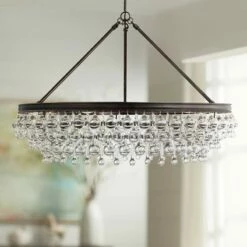 Crystorama Calypso 30" Wide Vibrant Bronze And Crystal Chandelier