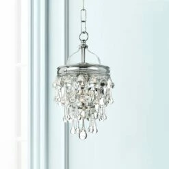 Crystorama Calypso 7 1/2"W Convertible Chrome Mini Pendant