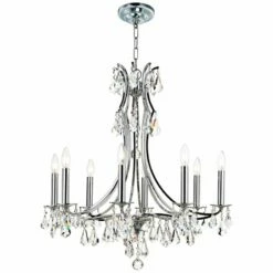 Crystorama Cedar 27"W Polished Chrome 8-Light Chandelier -Lighting Sales Shop crystorama cedar 27 inchw polished chrome 8 light chandelier 1p429