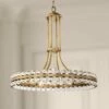 Crystorama Clover 22 1/2"W Aged Brass And Crystal Chandelier