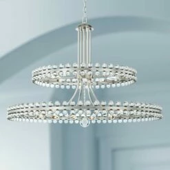 Crystorama Clover 40" Wide Brushed Nickel 2-Tier Chandelier