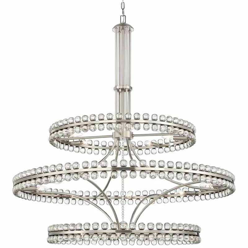 Crystorama Clover 48"W Brushed Nickel 24-Light Chandelier 4 Crystorama Clover 48"W Brushed Nickel 24-Light Chandelier - Image 2