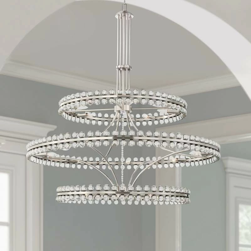 Crystorama Clover 48"W Brushed Nickel 24-Light Chandelier 3 Crystorama Clover 48"W Brushed Nickel 24-Light Chandelier