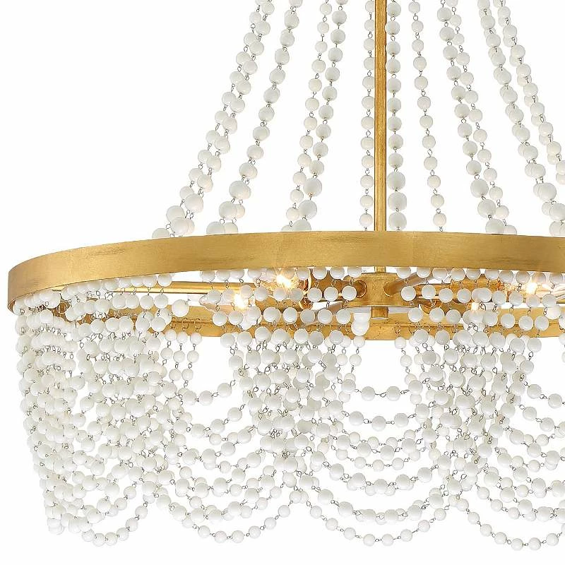 Crystorama Fiona 27" Wide Antique Gold 4-Light Chandelier 4 Crystorama Fiona 27" Wide Antique Gold 4-Light Chandelier - Image 2