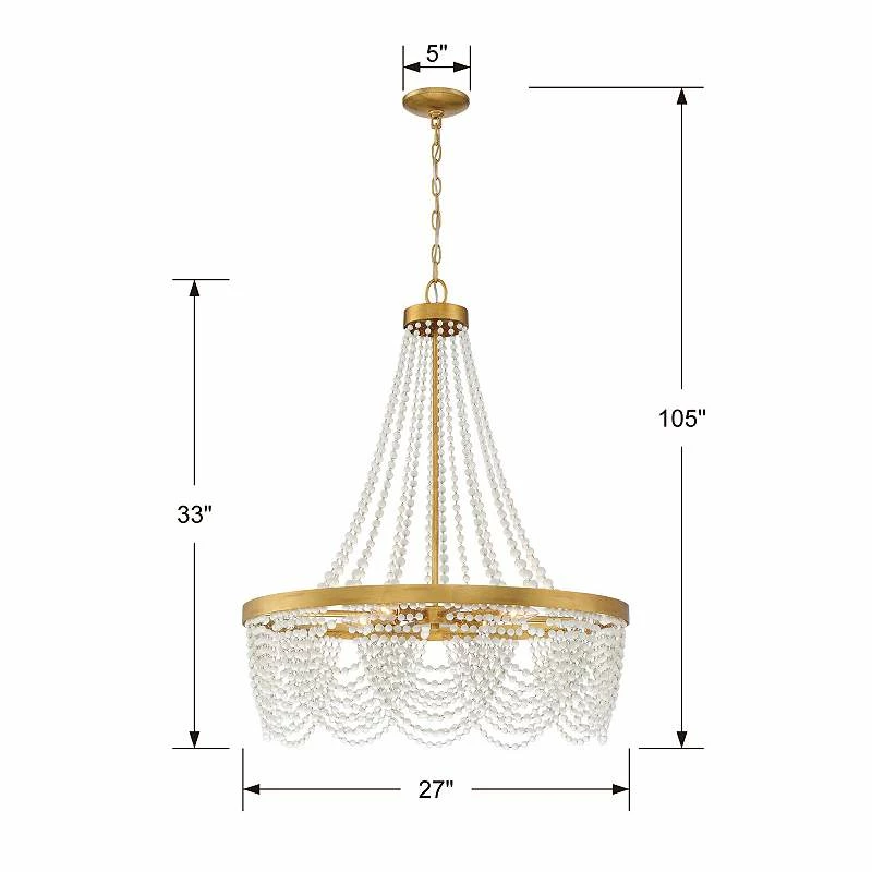 Crystorama Fiona 27" Wide Antique Gold 4-Light Chandelier 6 Crystorama Fiona 27" Wide Antique Gold 4-Light Chandelier - Image 4