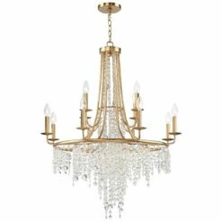 Crystorama Gabrielle 30" Wide 12-Light Antique Gold Crystal Chandelier -Lighting Sales Shop crystorama gabrielle 30 inch wide 12 light antique gold crystal chandelier 464e3views1