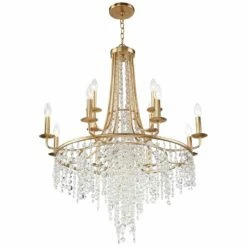Crystorama Gabrielle 30" Wide 12-Light Antique Gold Crystal Chandelier -Lighting Sales Shop crystorama gabrielle 30 inch wide 12 light antique gold crystal chandelier 464e3views2