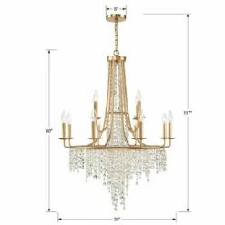 Crystorama Gabrielle 30" Wide 12-Light Antique Gold Crystal Chandelier -Lighting Sales Shop crystorama gabrielle 30 inch wide 12 light antique gold crystal chandelier 464e3views5