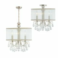 Crystorama Hampton Polished Chrome 14" Wide Mini Chandelier -Lighting Sales Shop crystorama hampton polished chrome 14 inch wide mini chandelier p9677views3