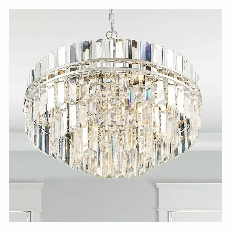 Crystorama Hayes 22" Wide 12-Light Nickel And Crystal Chandelier 4 Crystorama Hayes 22" Wide 12-Light Nickel And Crystal Chandelier - Image 2
