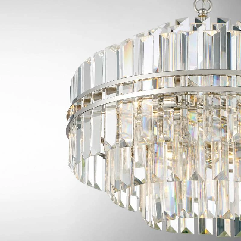 Crystorama Hayes 22" Wide 12-Light Nickel And Crystal Chandelier 7 Crystorama Hayes 22" Wide 12-Light Nickel And Crystal Chandelier - Image 5