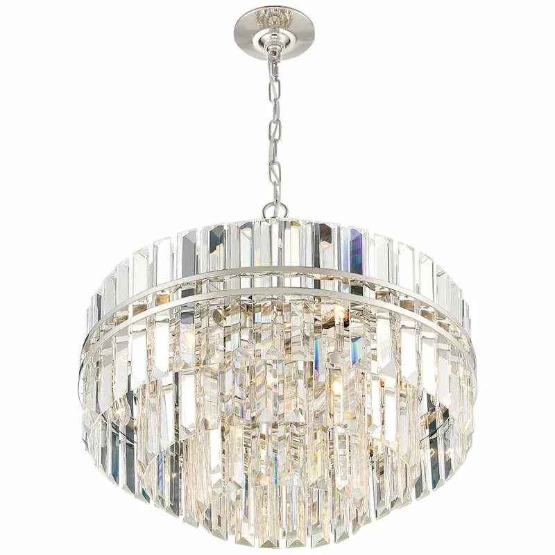 Crystorama Hayes 22" Wide 12-Light Nickel And Crystal Chandelier 8 Crystorama Hayes 22" Wide 12-Light Nickel And Crystal Chandelier - Image 6