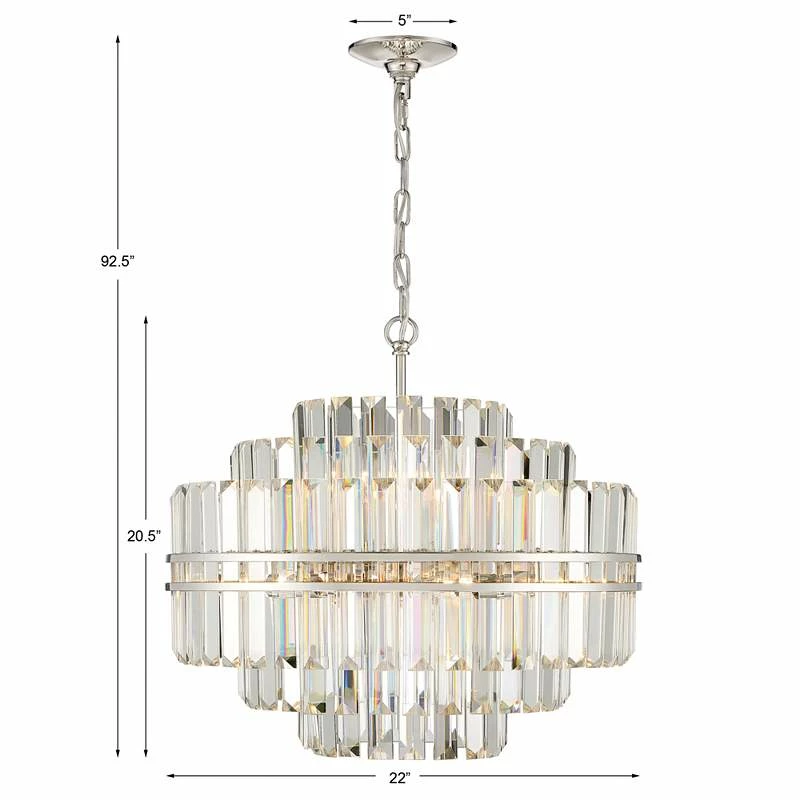 Crystorama Hayes 22" Wide 12-Light Nickel And Crystal Chandelier 9 Crystorama Hayes 22" Wide 12-Light Nickel And Crystal Chandelier - Image 7