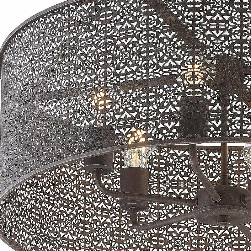 Crystorama Jasmine 25" Wide Bronze 6-Light Drum Chandelier 5 Crystorama Jasmine 25" Wide Bronze 6-Light Drum Chandelier - Image 3