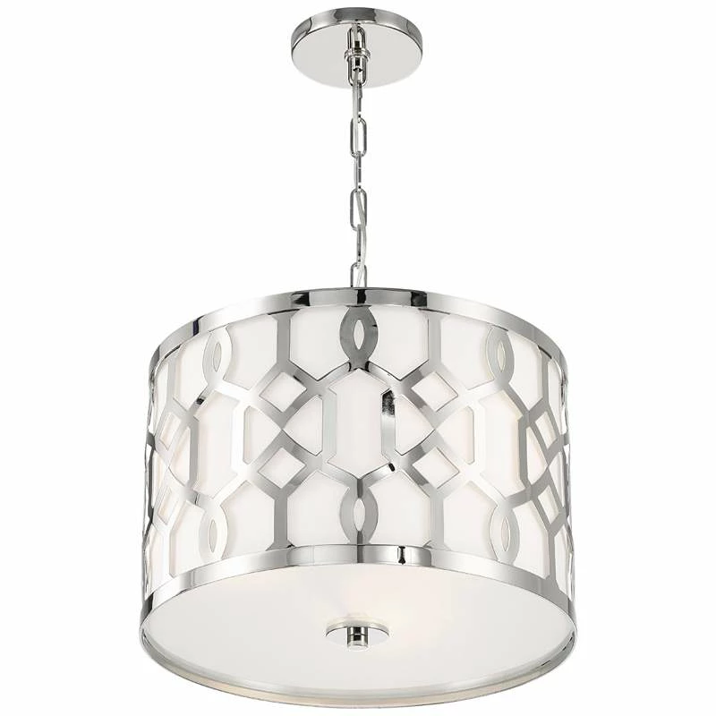 Crystorama Jennings 18 1/4"W Polished Nickel Pendant Light 7 Crystorama Jennings 18 1/4"W Polished Nickel Pendant Light - Image 5