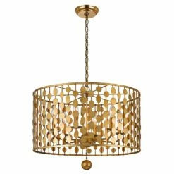 Crystorama Layla 23 3/4"W Antique Gold 6-Light Pendant -Lighting Sales Shop crystorama layla 23 and three quarter inchw antique gold 6 light pendant 8d873