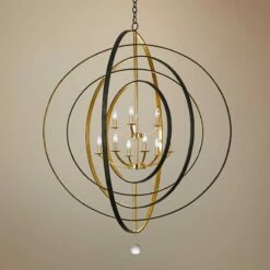 Crystorama Luna 48" Wide Bronze And Gold 9-Light Chandelier