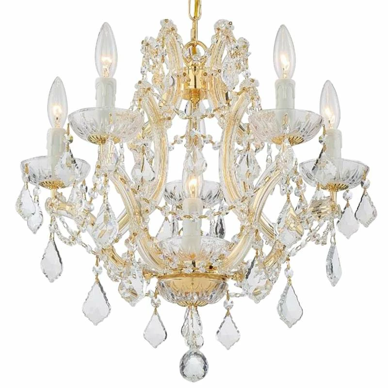 Crystorama Maria Theresa 20"W Gold 6-Light Crystal Chandelier 3 Crystorama Maria Theresa 20"W Gold 6-Light Crystal Chandelier