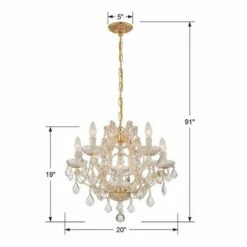 Crystorama Maria Theresa 20"W Gold 6-Light Crystal Chandelier 9 Crystorama Maria Theresa 20"W Gold 6-Light Crystal Chandelier -Lighting Sales Shop crystorama maria theresa 20 inchw gold 6 light crystal chandelier 957e1views3