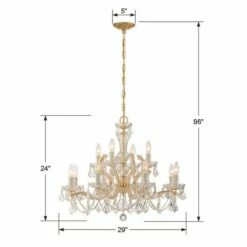 Crystorama Maria Theresa 29"W Gold 12-Light Crystal Chandelier 9 Crystorama Maria Theresa 29"W Gold 12-Light Crystal Chandelier -Lighting Sales Shop crystorama maria theresa 29 inchw gold 12 light crystal chandelier 007f1views3