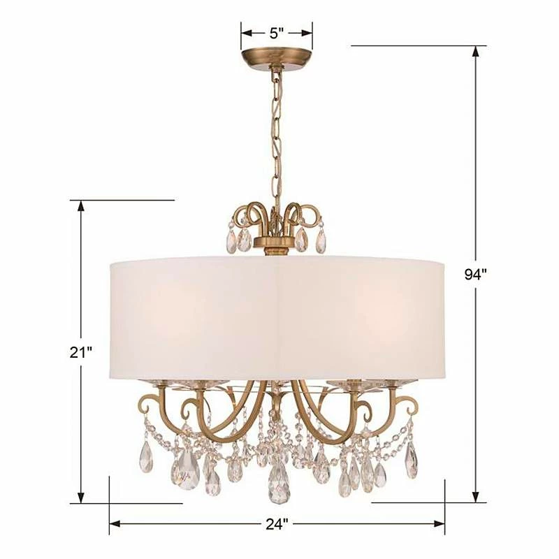 Crystorama Othello 24" 5-Light Vibrant Gold Luxe Crystal Chandelier 9 Crystorama Othello 24" 5-Light Vibrant Gold Luxe Crystal Chandelier - Image 7