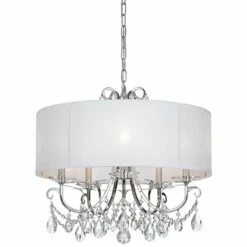Crystorama Othello 24"W Chrome 5-Light Crystal Chandelier -Lighting Sales Shop crystorama othello 24 inchw chrome 5 light crystal chandelier 20a42