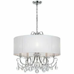 Crystorama Othello 24"W Chrome 5-Light Crystal Chandelier -Lighting Sales Shop crystorama othello 24 inchw chrome 5 light crystal chandelier 20a42views1