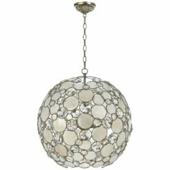 Crystorama Palla 22" Wide Antique Silver Orb Pendant Light