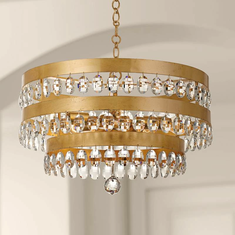 Crystorama Perla 21 3/4"W Antique Gold Crystal Chandelier 3 Crystorama Perla 21 3/4"W Antique Gold Crystal Chandelier