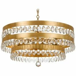 Crystorama Perla 26"W Antique Gold And Crystal Chandelier -Lighting Sales Shop crystorama perla 26 inchw antique gold and crystal chandelier 40k70