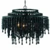 Crystorama Poppy 26.5" Wide 6-Light Matte Black Modern Chandelier -Lighting Sales Shop crystorama poppy 26 5 inch wide 6 light matte black modern chandelier 480e3