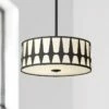 Crystorama Royston 15" Wide Black Drum Pendant Light