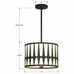 Crystorama Royston 15" Wide Black Drum Pendant Light -Lighting Sales Shop crystorama royston 15 inch wide black drum pendant light 180n1views4