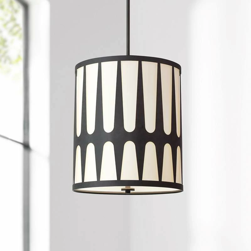 Crystorama Royston 17" Wide Black Drum Pendant Light 3 Crystorama Royston 17" Wide Black Drum Pendant Light
