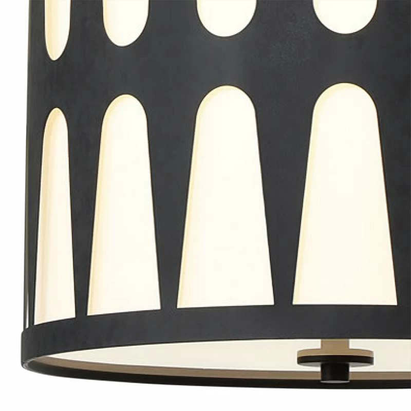 Crystorama Royston 17" Wide Black Drum Pendant Light 5 Crystorama Royston 17" Wide Black Drum Pendant Light - Image 3