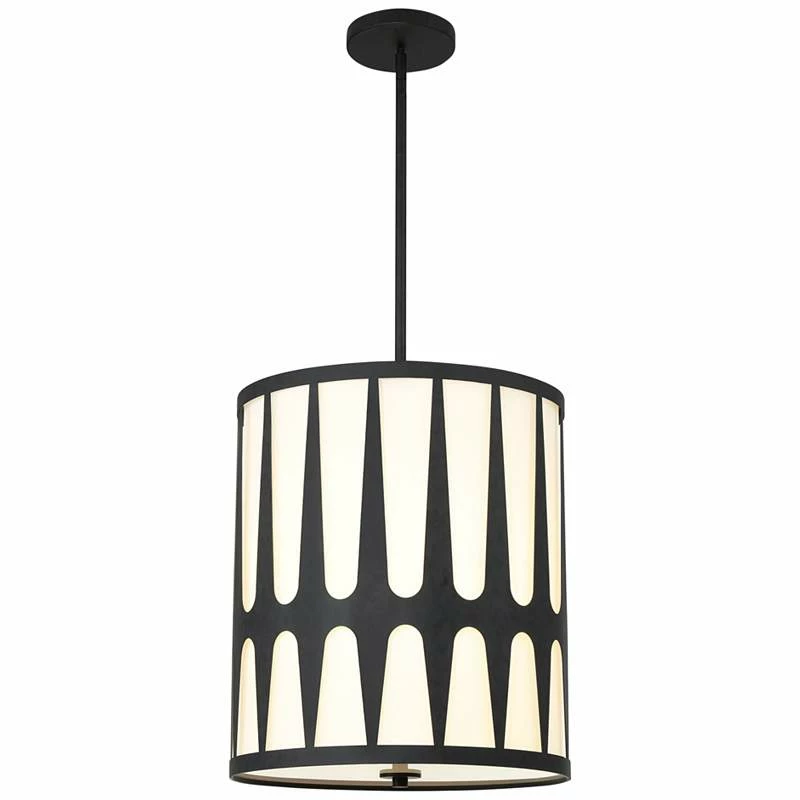 Crystorama Royston 17" Wide Black Drum Pendant Light 7 Crystorama Royston 17" Wide Black Drum Pendant Light - Image 5