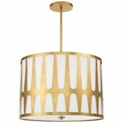 Crystorama Royston 24" Wide Antique Gold Drum Pendant Light -Lighting Sales Shop crystorama royston 24 inch wide antique gold drum pendant light 186n1views3