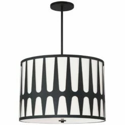 Crystorama Royston 24" Wide Black Drum Pendant Light -Lighting Sales Shop crystorama royston 24 inch wide black drum pendant light 185n1views3