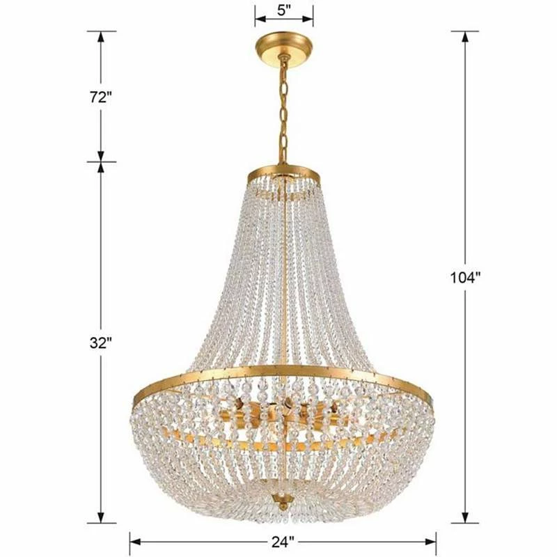 Crystorama Rylee 24 3/4" Wide Antique Gold 8-Light Crystal Chandelier 6 Crystorama Rylee 24 3/4" Wide Antique Gold 8-Light Crystal Chandelier - Image 4