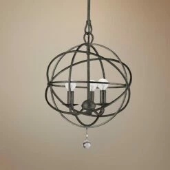 Crystorama Solaris English Bronze 12" Wide Pendant Light